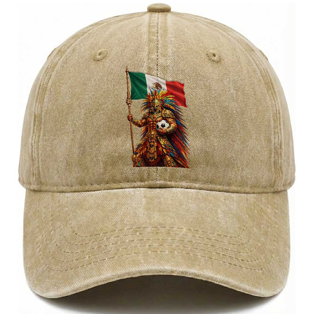 Legendary Mexican Soccer Warrior Pride Washed Cotton Baseball Cap