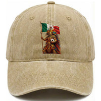Legendary Mexican Soccer Warrior Pride Washed Cotton Baseball Cap