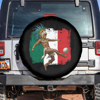 Aztec Warrior Playing Soccer Spare Tire Cover Mexican Pride Football Fan Gift