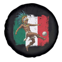 Aztec Warrior Playing Soccer Spare Tire Cover Mexican Pride Football Fan Gift