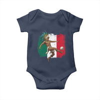 Aztec Warrior Playing Soccer Baby Onesie Mexican Pride Football Fan Gift