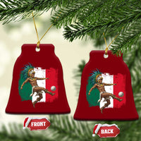 Aztec Warrior Playing Soccer Ceramic Ornament Mexican Pride Football Fan Gift