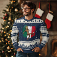 Aztec Warrior Playing Soccer Ugly Christmas Sweater Mexican Pride Football Fan Gift