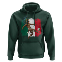 Aztec Warrior Playing Soccer Hoodie Mexican Pride Football Fan Gift
