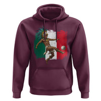 Aztec Warrior Playing Soccer Hoodie Mexican Pride Football Fan Gift