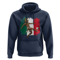 Aztec Warrior Playing Soccer Hoodie Mexican Pride Football Fan Gift