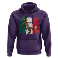 Aztec Warrior Playing Soccer Hoodie Mexican Pride Football Fan Gift
