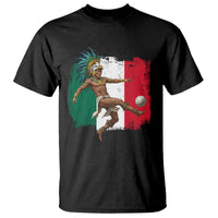 Aztec Warrior Playing Soccer T Shirt Mexican Pride Football Fan Gift