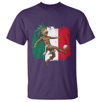 Aztec Warrior Playing Soccer T Shirt Mexican Pride Football Fan Gift
