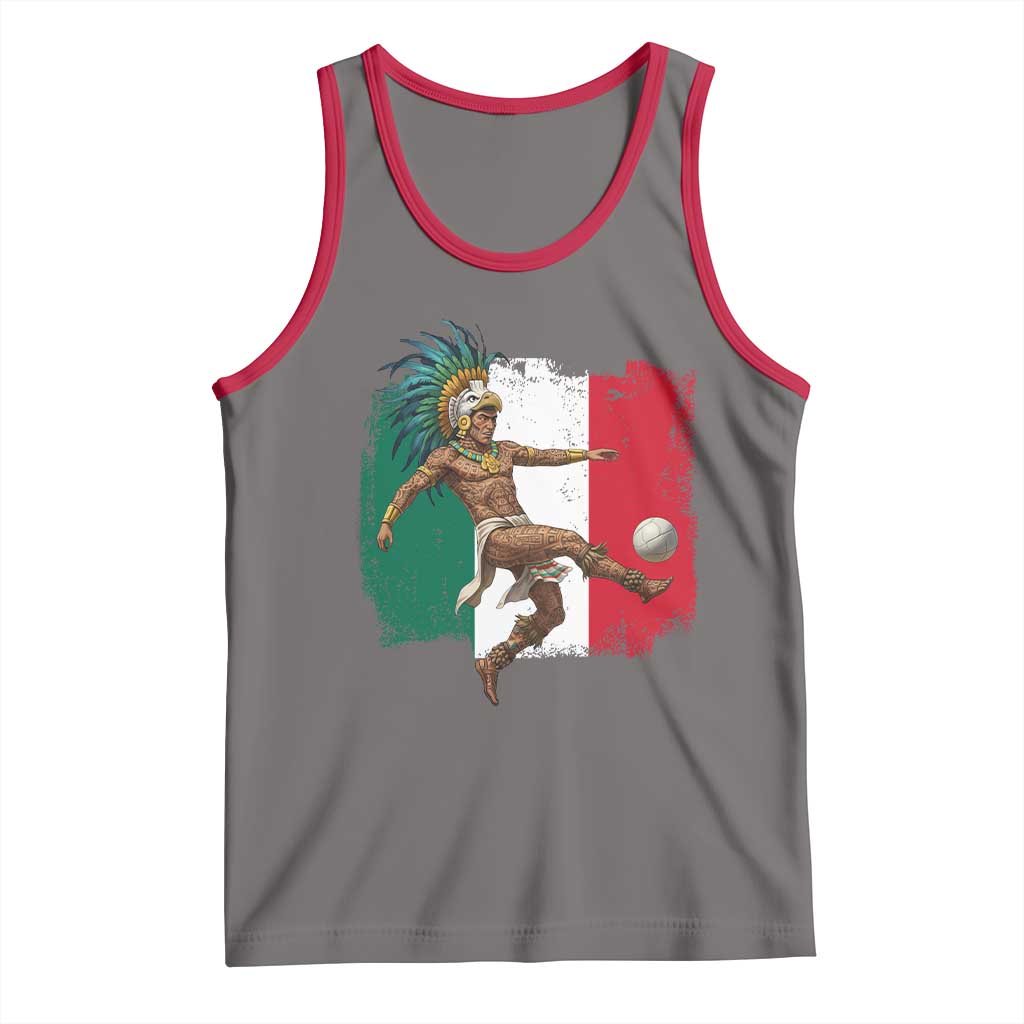 Aztec Warrior Playing Soccer Tank Top Mexican Pride Football Fan Gift