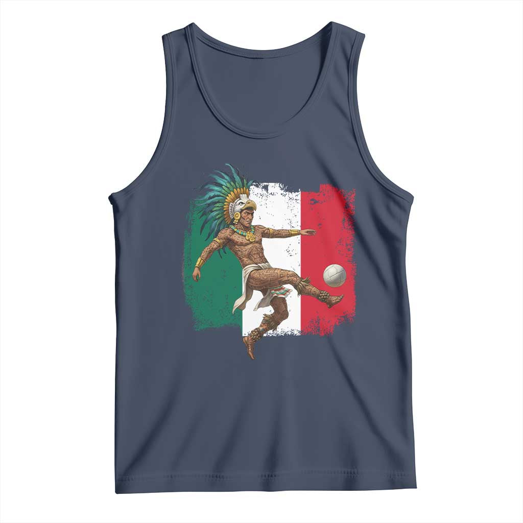 Aztec Warrior Playing Soccer Tank Top Mexican Pride Football Fan Gift