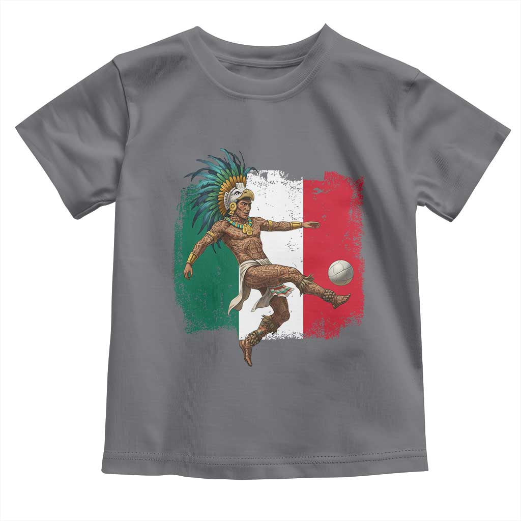 Aztec Warrior Playing Soccer Toddler T Shirt Mexican Pride Football Fan Gift