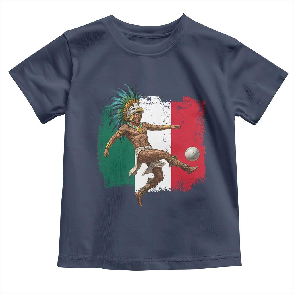 Aztec Warrior Playing Soccer Toddler T Shirt Mexican Pride Football Fan Gift