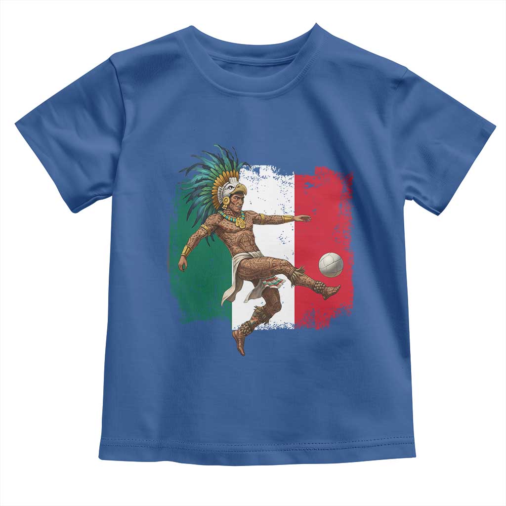 Aztec Warrior Playing Soccer Toddler T Shirt Mexican Pride Football Fan Gift