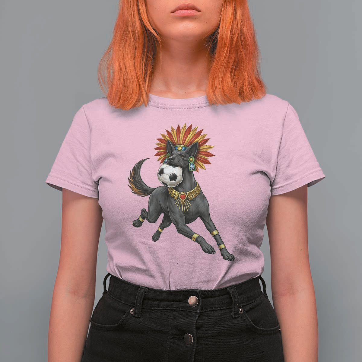 Xolo Dog Soccer Aztec Mexican Fan Gift T Shirt For Women