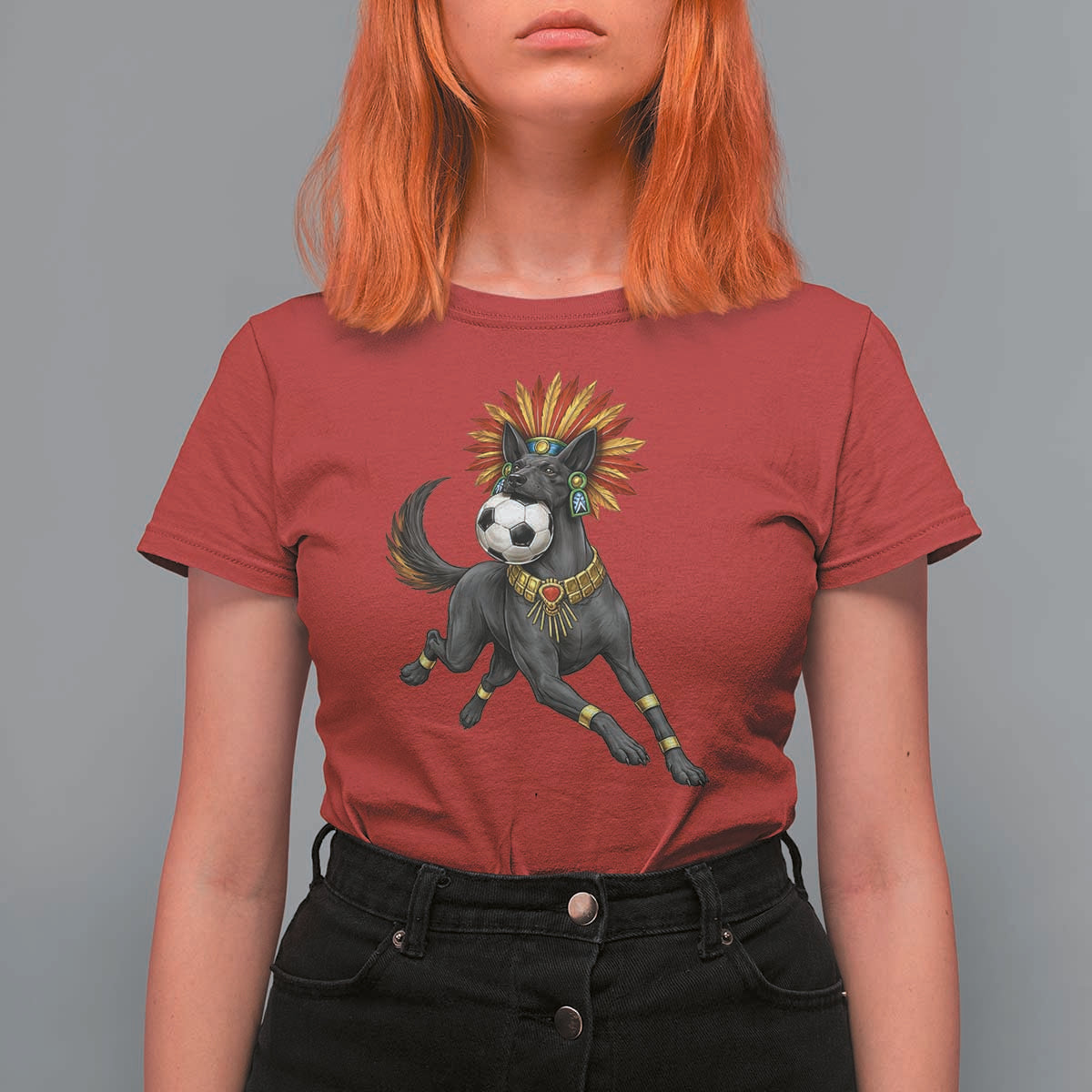 Xolo Dog Soccer Aztec Mexican Fan Gift T Shirt For Women