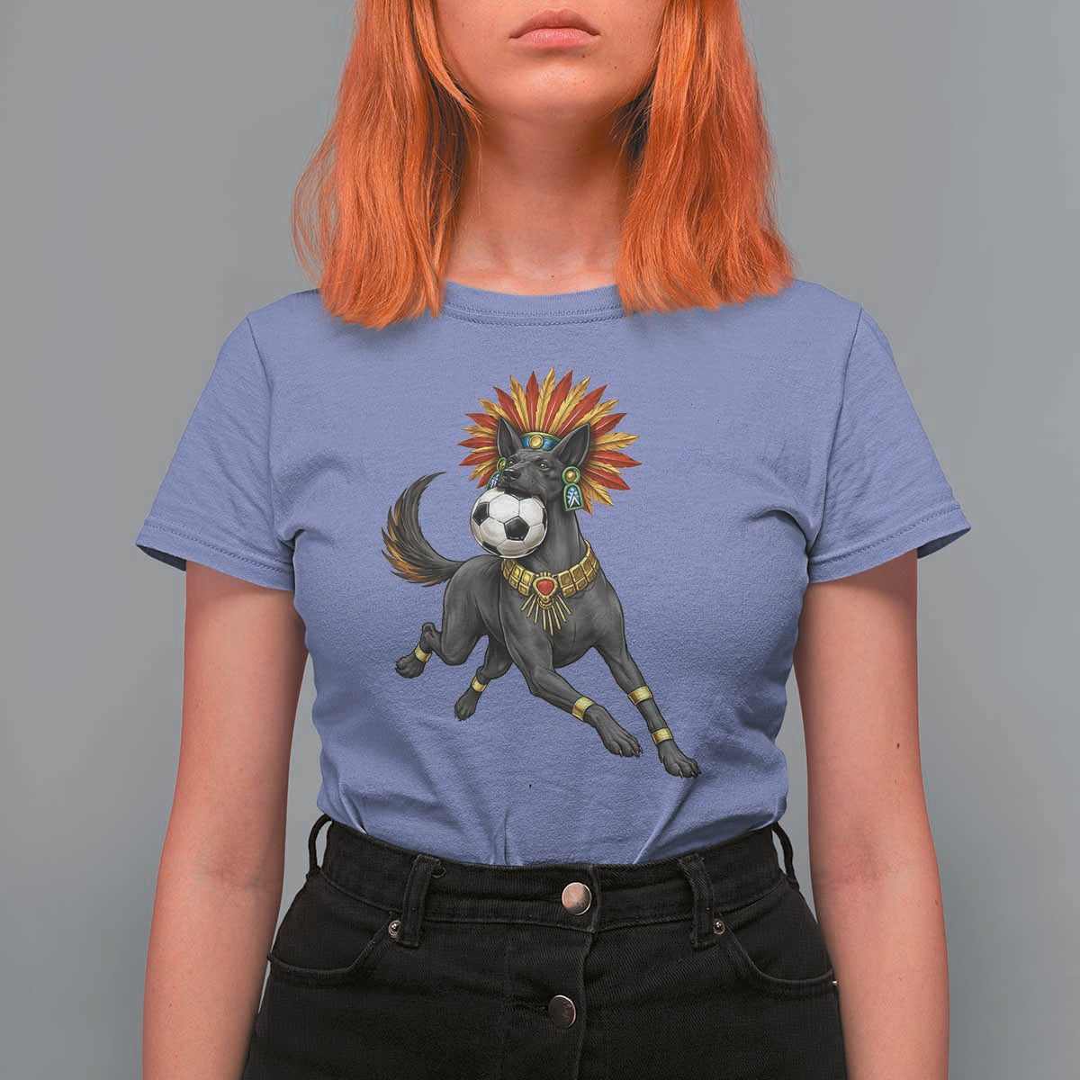 Xolo Dog Soccer Aztec Mexican Fan Gift T Shirt For Women