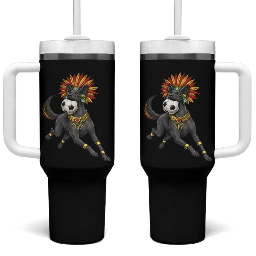 Xolo Dog Soccer Aztec Mexican Fan Gift Tumbler With Handle