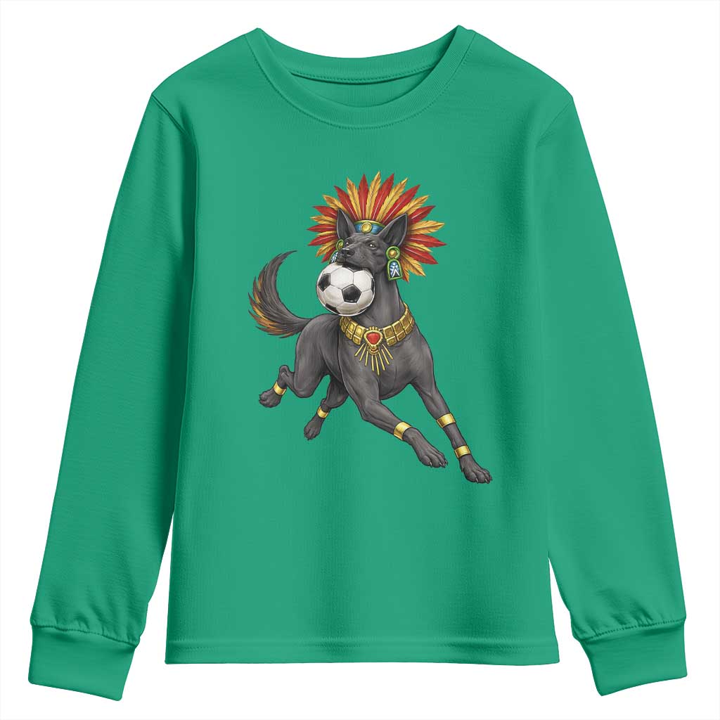 Xolo Dog Soccer Aztec Mexican Fan Gift Youth Sweatshirt