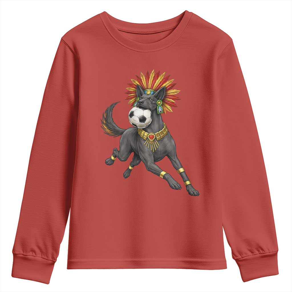 Xolo Dog Soccer Aztec Mexican Fan Gift Youth Sweatshirt