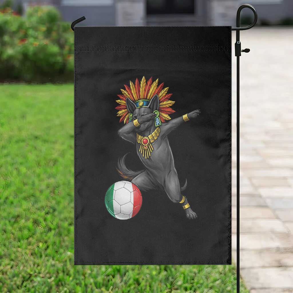 Aztec Xolo Dog Soccer Garden Flag Mexican Heritage Fan Gift