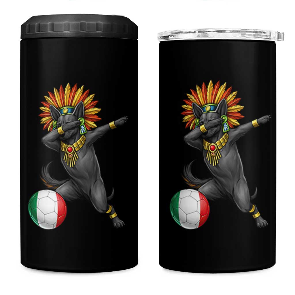 Aztec Xolo Dog Soccer 4 in 1 Can Cooler Tumbler Mexican Heritage Fan Gift