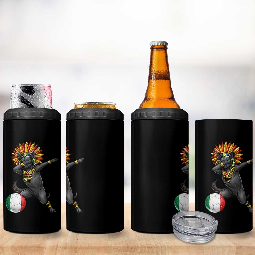 Aztec Xolo Dog Soccer 4 in 1 Can Cooler Tumbler Mexican Heritage Fan Gift