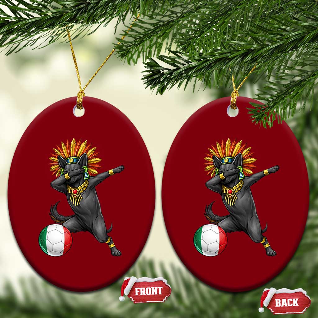 Aztec Xolo Dog Soccer Ceramic Ornament Mexican Heritage Fan Gift