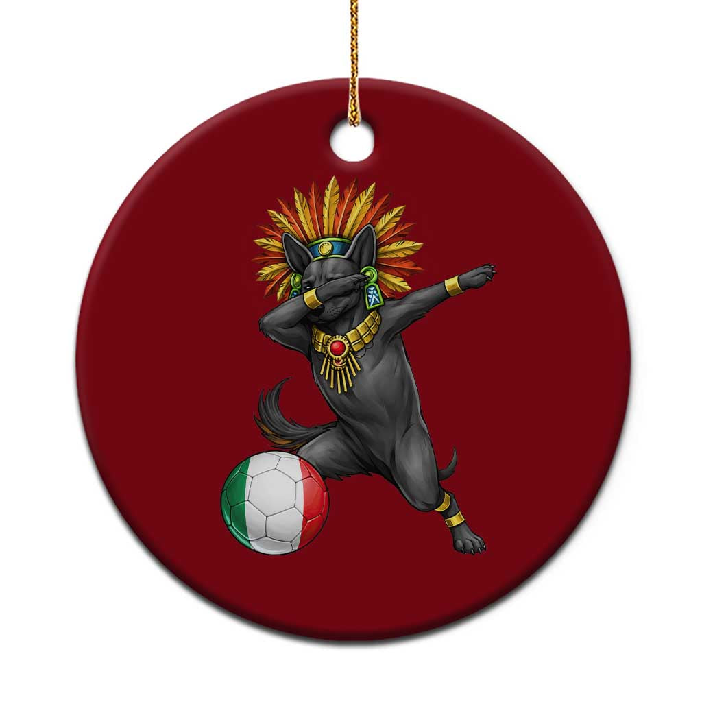 Aztec Xolo Dog Soccer Ceramic Ornament Mexican Heritage Fan Gift