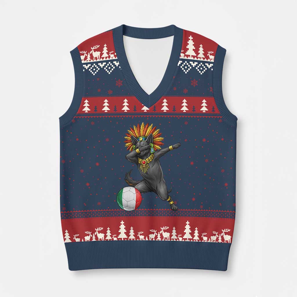 Aztec Xolo Dog Soccer V-Neck Knit Sweater Vest Mexican Heritage Fan Gift