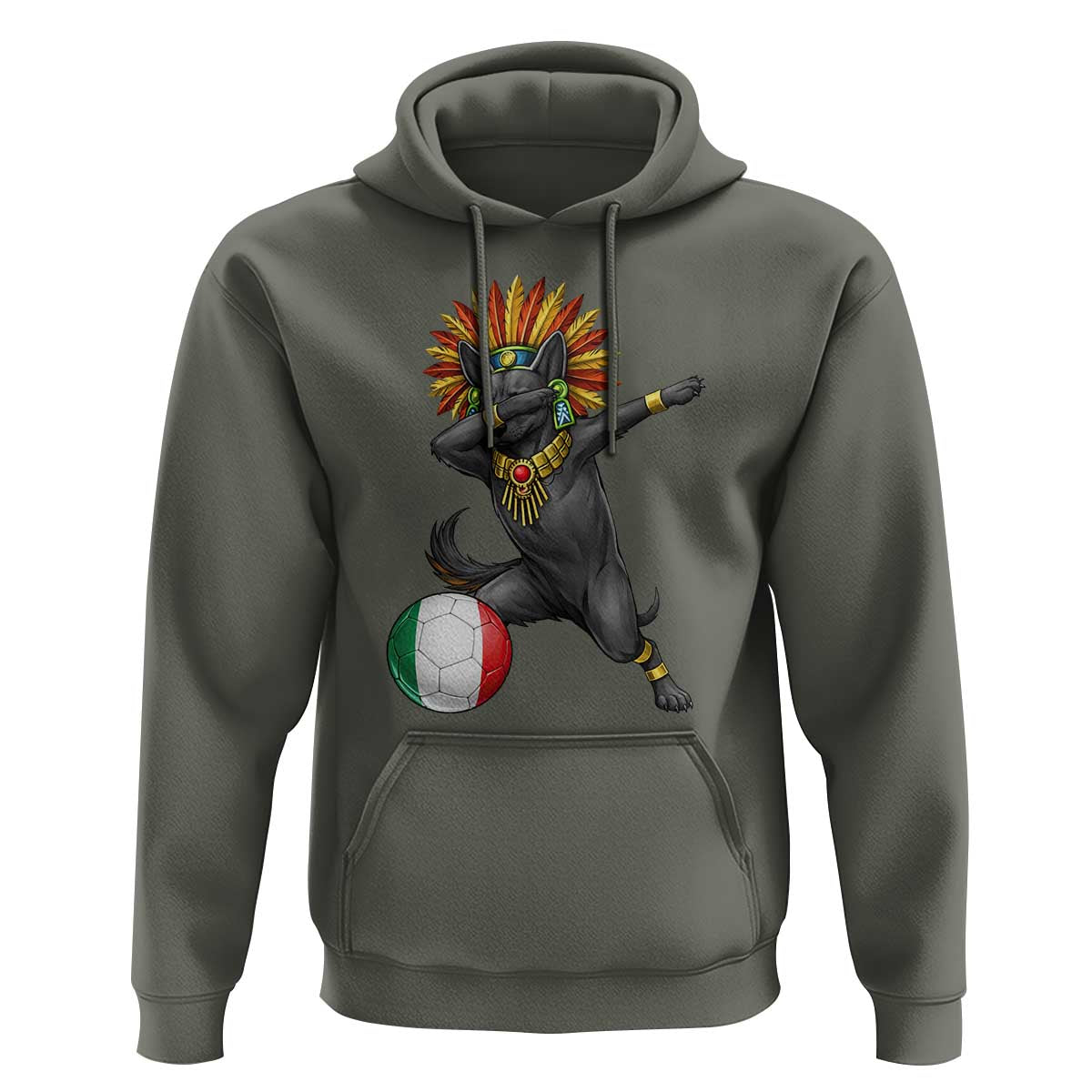 Aztec Xolo Dog Soccer Hoodie Mexican Heritage Fan Gift