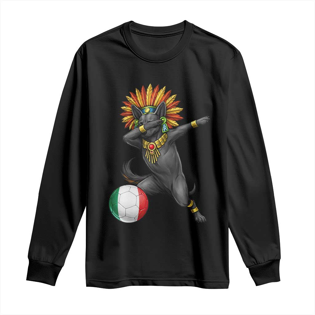 Aztec Xolo Dog Soccer Long Sleeve Shirt Mexican Heritage Fan Gift