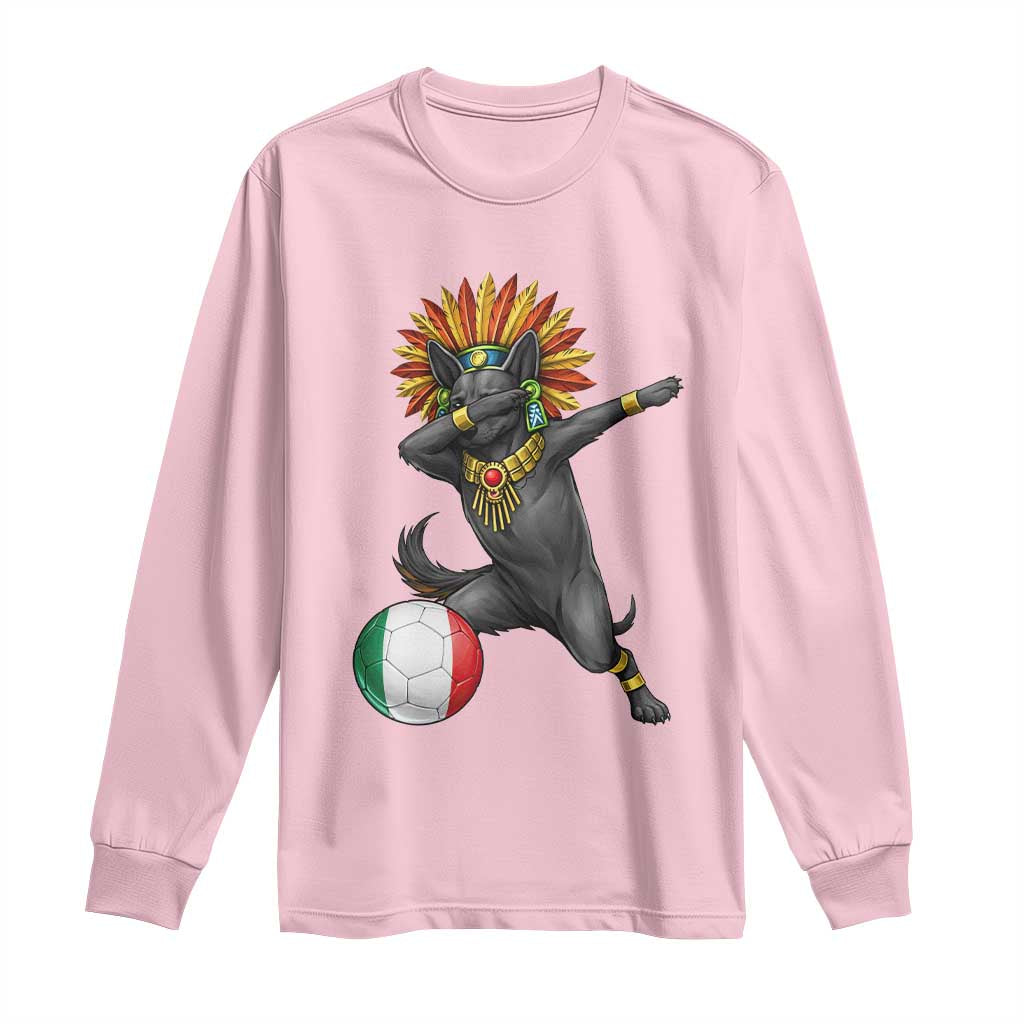 Aztec Xolo Dog Soccer Long Sleeve Shirt Mexican Heritage Fan Gift
