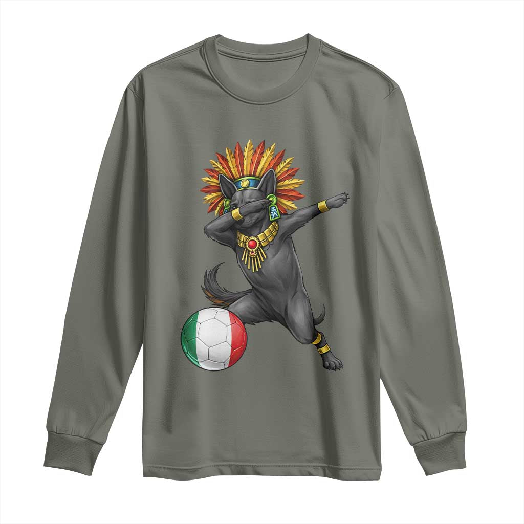 Aztec Xolo Dog Soccer Long Sleeve Shirt Mexican Heritage Fan Gift