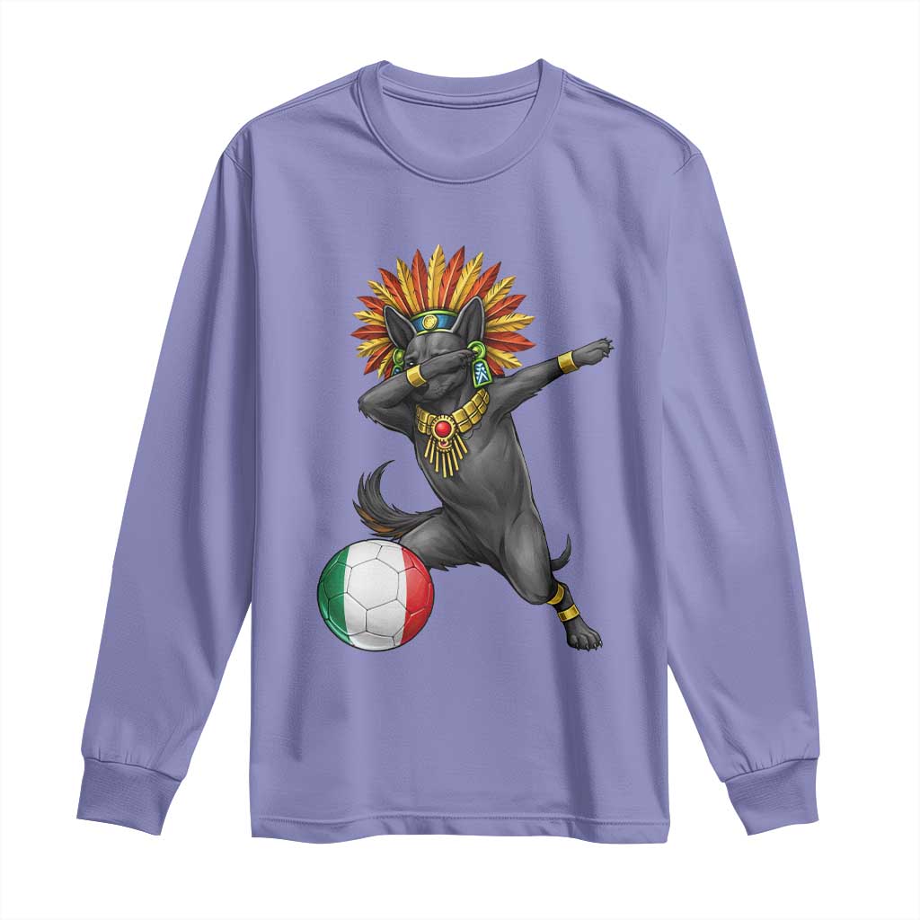 Aztec Xolo Dog Soccer Long Sleeve Shirt Mexican Heritage Fan Gift