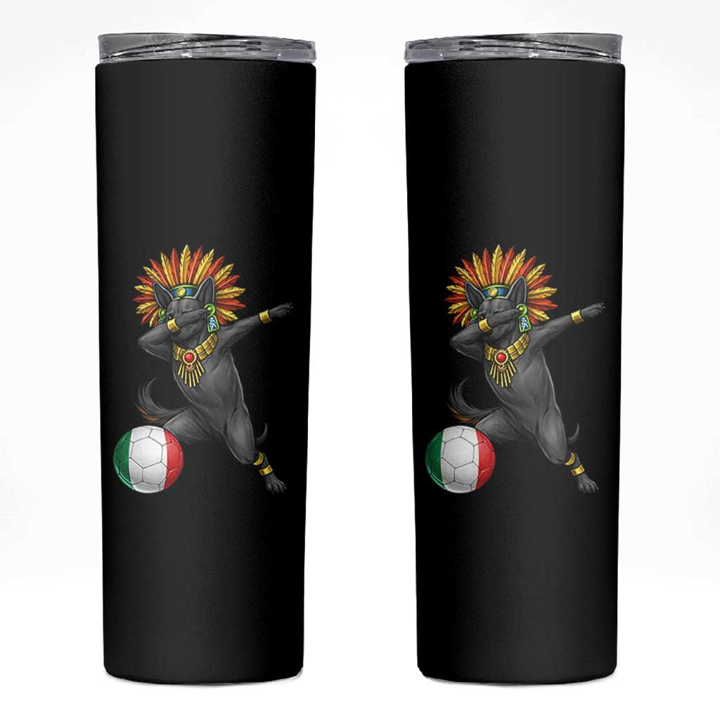 Aztec Xolo Dog Soccer Skinny Tumbler Mexican Heritage Fan Gift