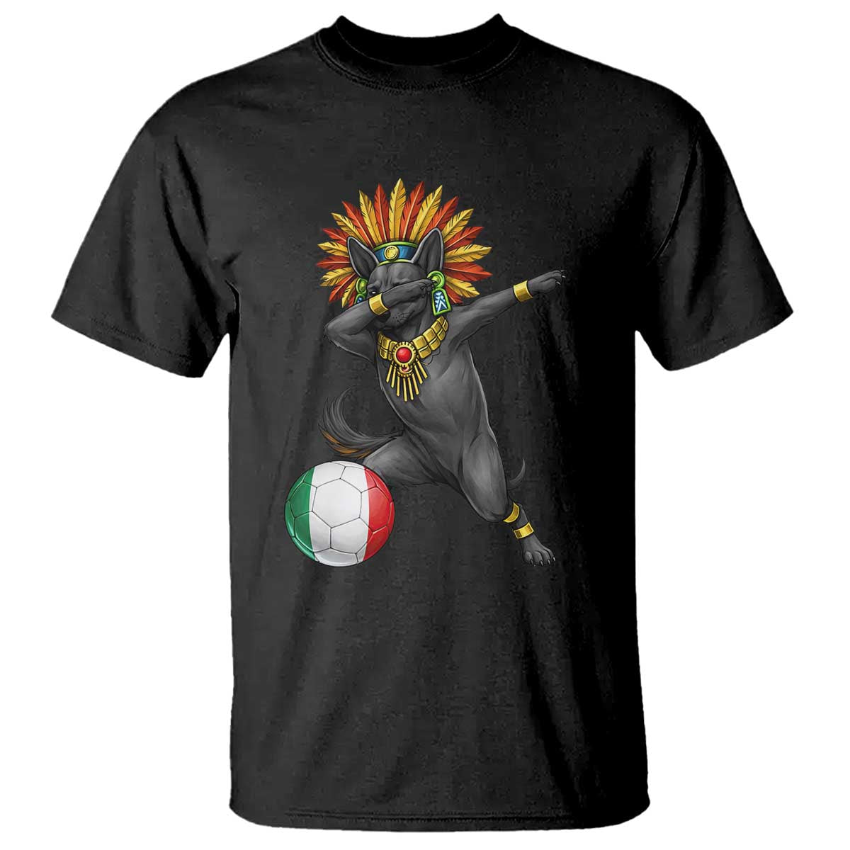 Aztec Xolo Dog Soccer T Shirt Mexican Heritage Fan Gift