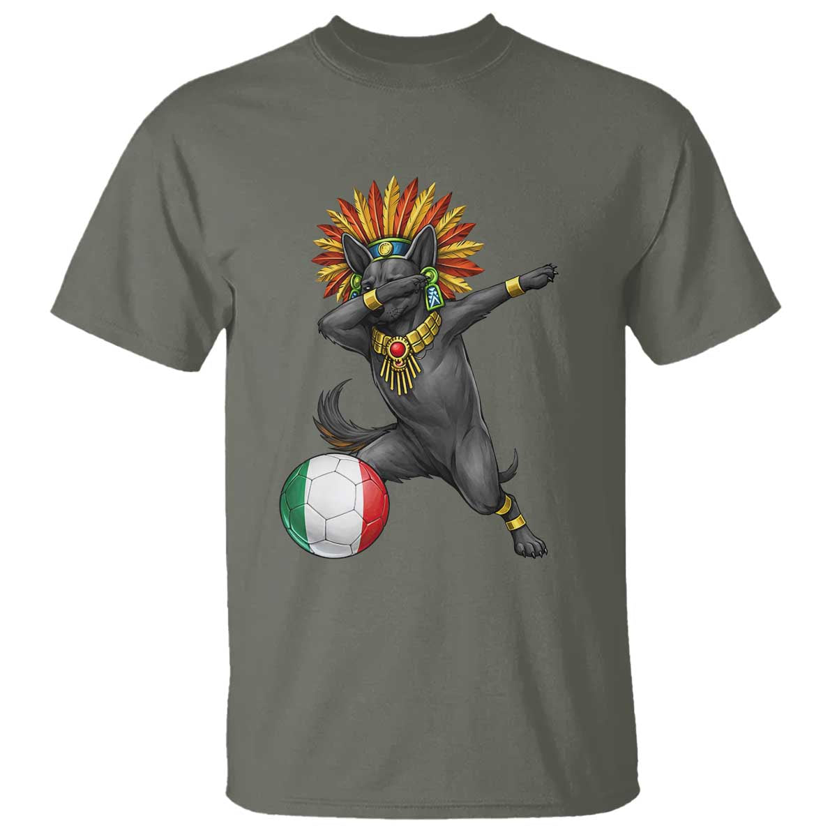 Aztec Xolo Dog Soccer T Shirt Mexican Heritage Fan Gift