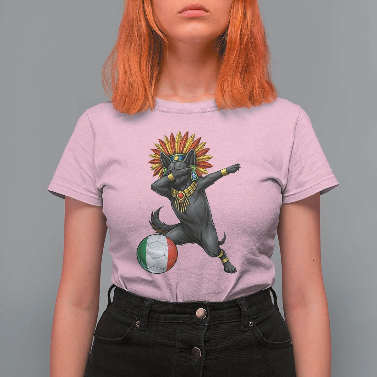 Aztec Xolo Dog Soccer T Shirt For Women Mexican Heritage Fan Gift