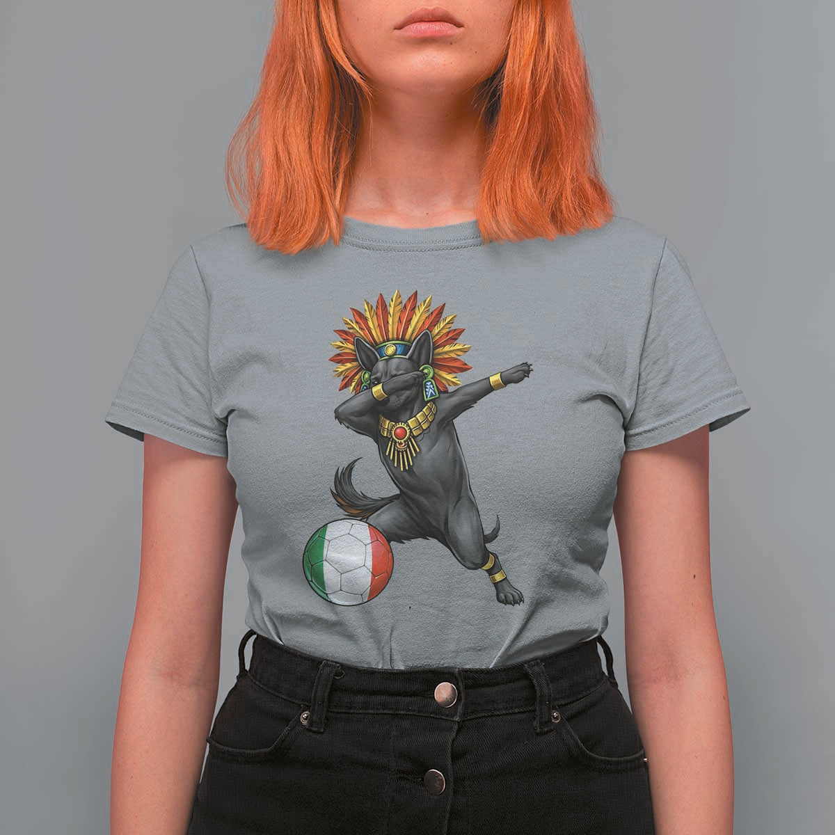 Aztec Xolo Dog Soccer T Shirt For Women Mexican Heritage Fan Gift