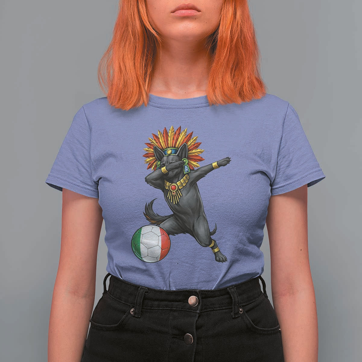 Aztec Xolo Dog Soccer T Shirt For Women Mexican Heritage Fan Gift