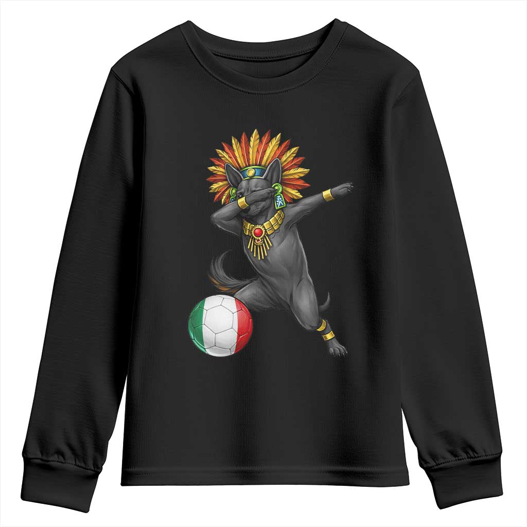 Aztec Xolo Dog Soccer Youth Sweatshirt Mexican Heritage Fan Gift