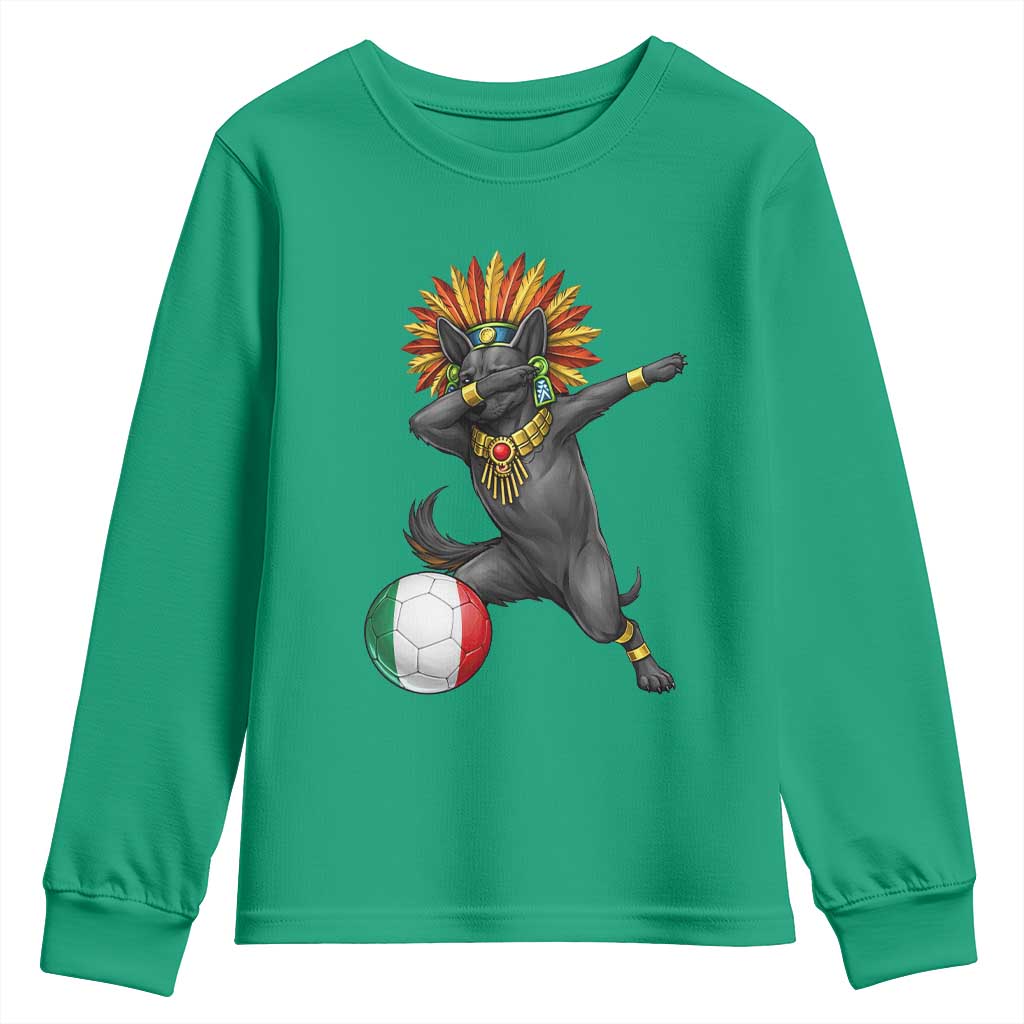 Aztec Xolo Dog Soccer Youth Sweatshirt Mexican Heritage Fan Gift