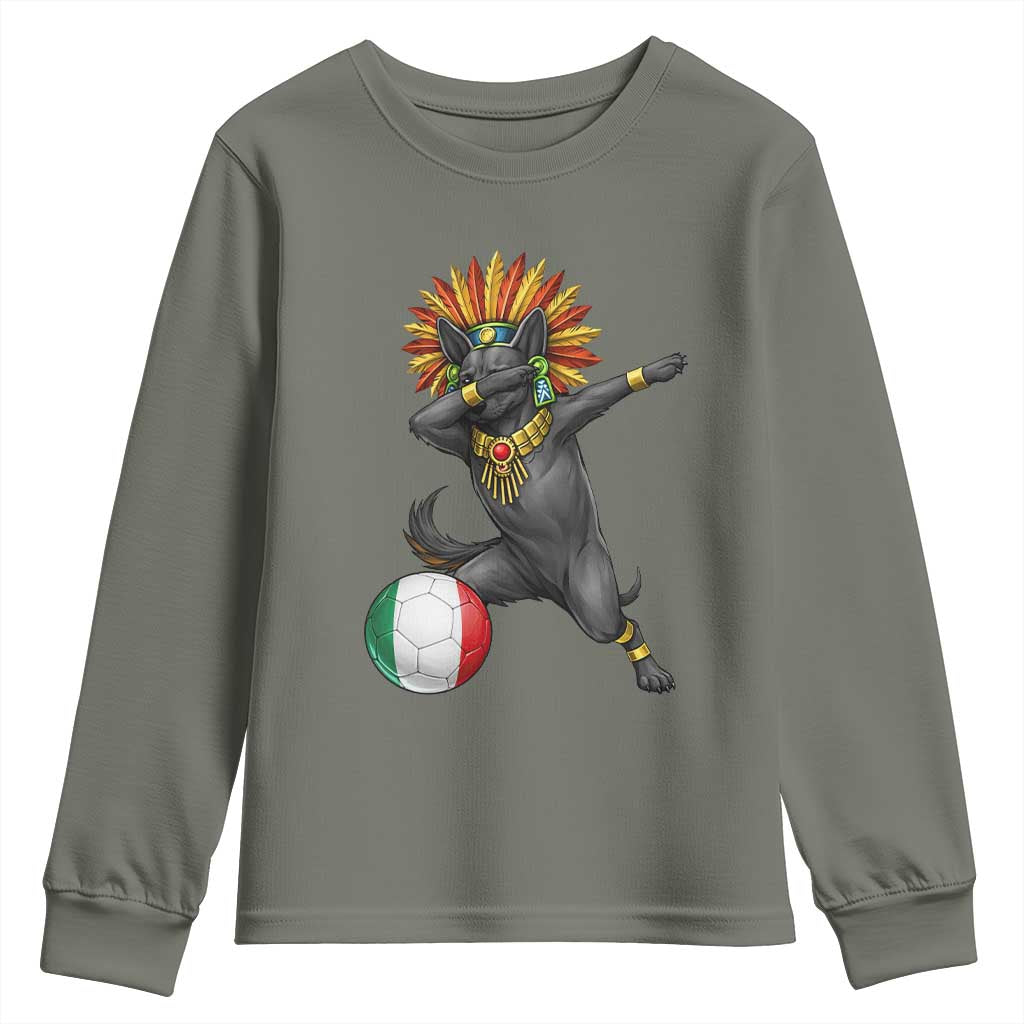 Aztec Xolo Dog Soccer Youth Sweatshirt Mexican Heritage Fan Gift