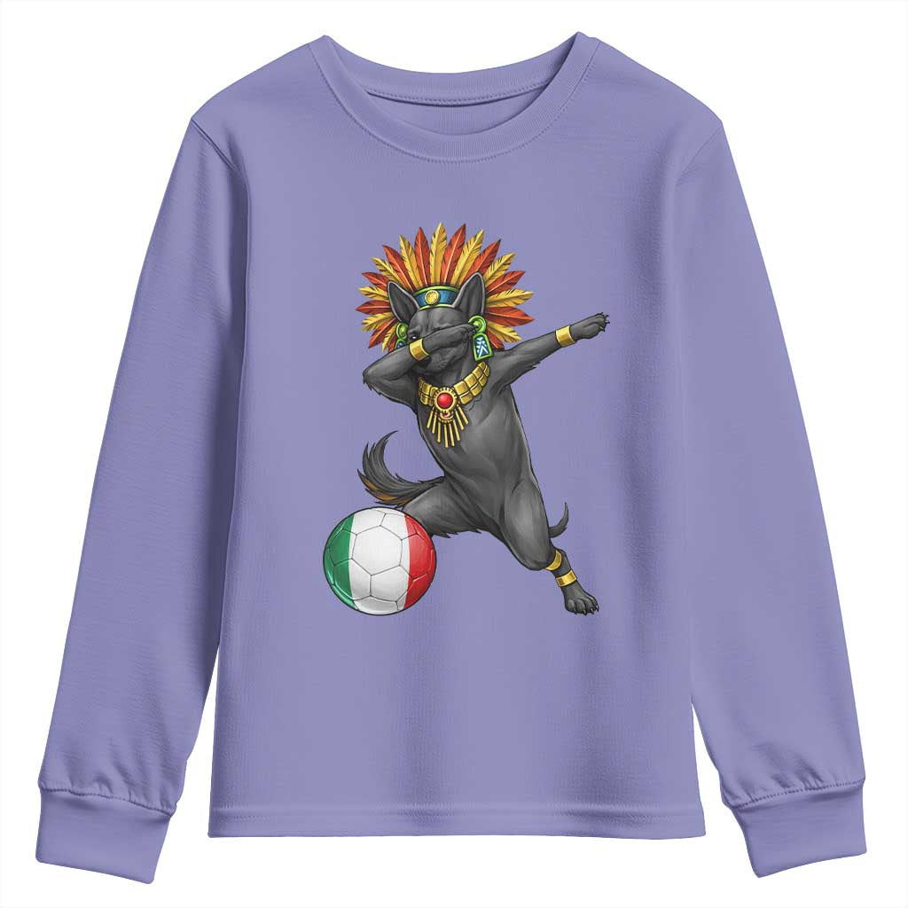 Aztec Xolo Dog Soccer Youth Sweatshirt Mexican Heritage Fan Gift