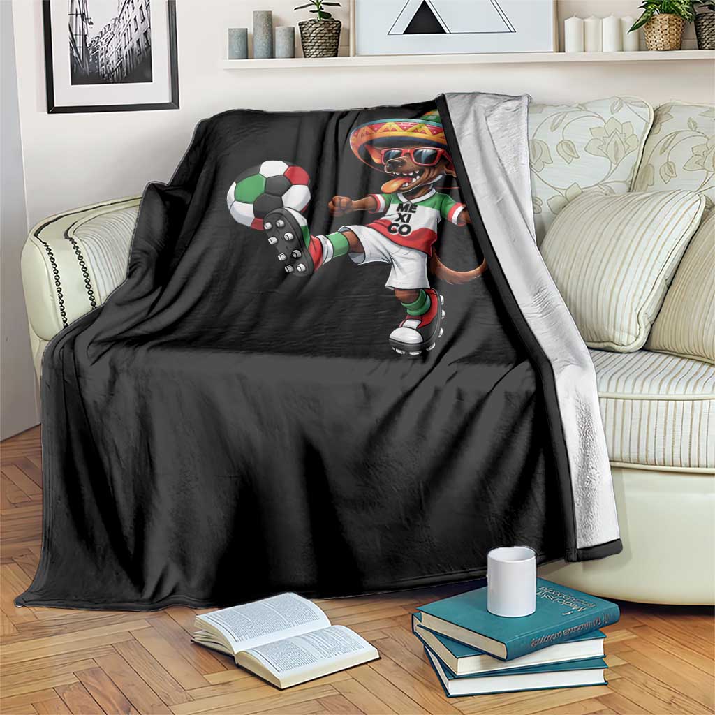 Funny Mexican Xolo Dog Playing Soccer Throw Blanket Football Fan Gift