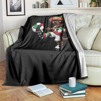 Funny Mexican Xolo Dog Playing Soccer Throw Blanket Football Fan Gift