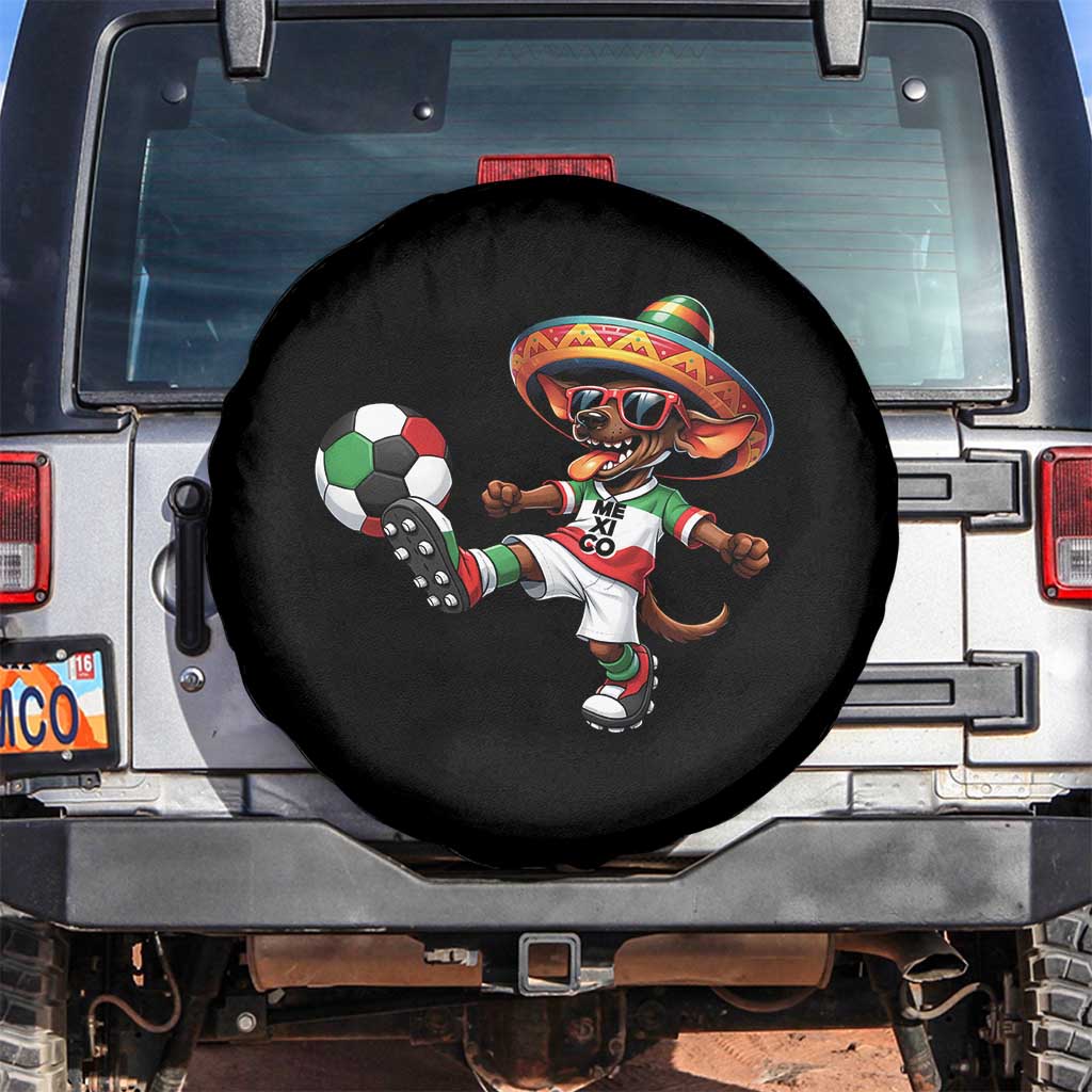 Funny Mexican Xolo Dog Playing Soccer Spare Tire Cover Football Fan Gift