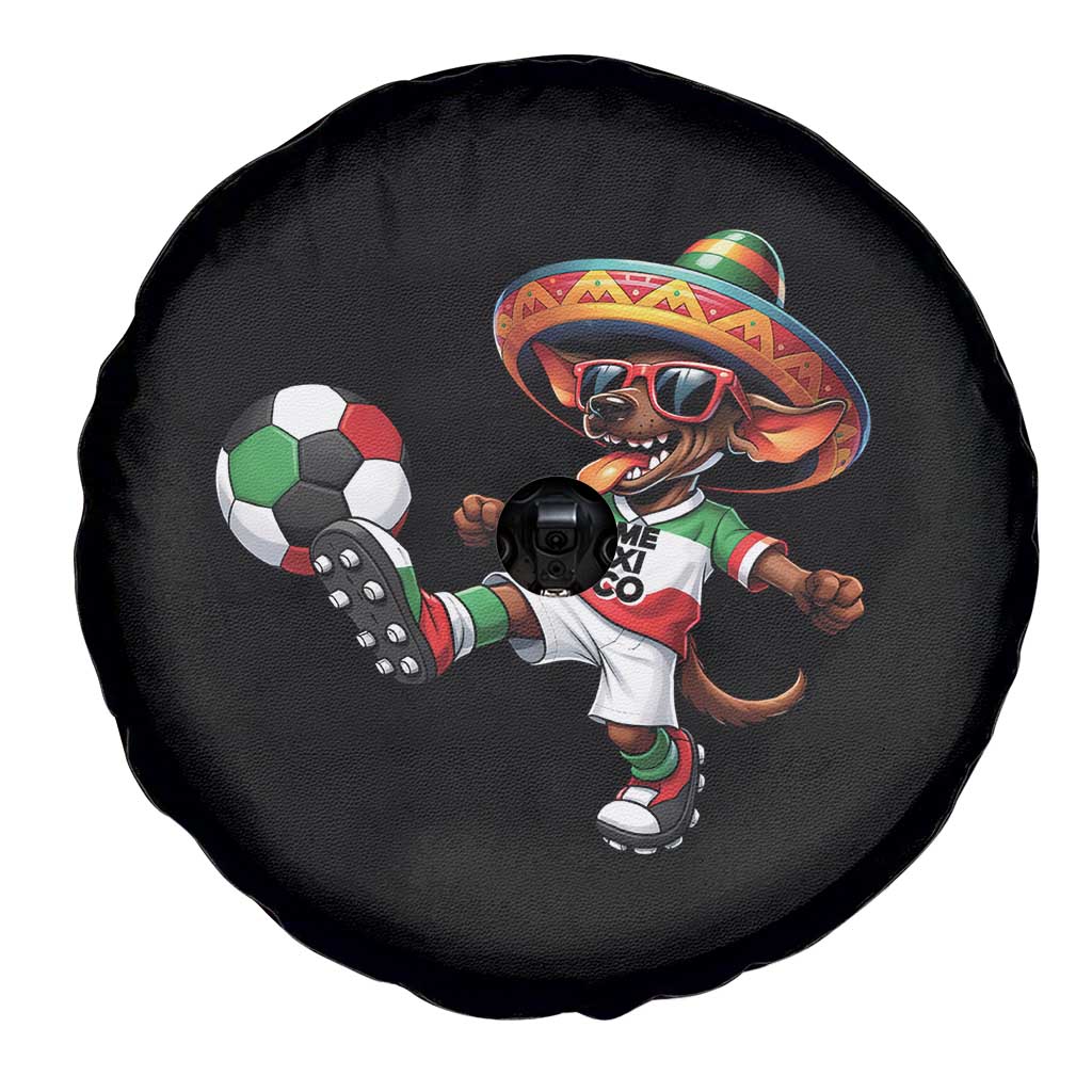 Funny Mexican Xolo Dog Playing Soccer Spare Tire Cover Football Fan Gift