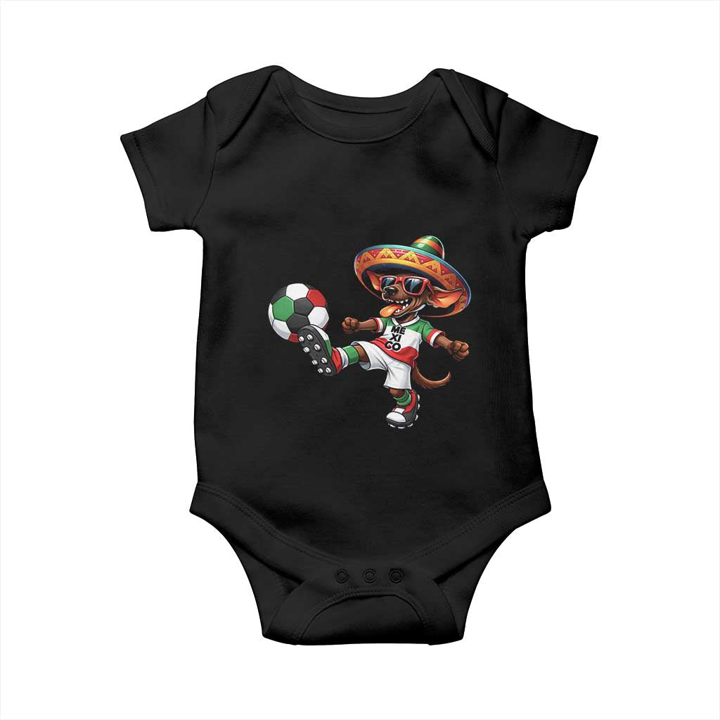 Funny Mexican Xolo Dog Playing Soccer Baby Onesie Football Fan Gift